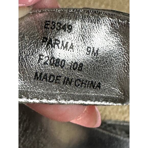 Calvin Klein Gray Faux Leather Reptile Strappy Platform Heels Sandals Size 9 M - Picture 8 of 8